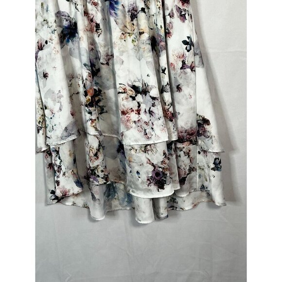 Show Me Your MuMu Floral Shawna Flutter Sleeve Tiered Mini Dress Size‎ Large - Picture 5 of 8